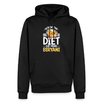 Biryani Lover Indian Food Desifood India Rice - Sweat à capuche Premium bio Homme - noir - Devant - Nico (187cm)