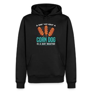 Corn Dog Lover Hot Dog Corndog Wurst Hotdog - Männer Premium Bio Hoodie - Schwarz - Vorne - Nico (187cm)