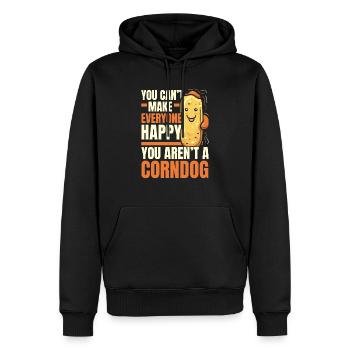 Corn Dog Lover Hot Dog Corndog Saucisse Hotdog - Sweat à capuche Premium bio Homme - noir - Devant - Nico (187cm)