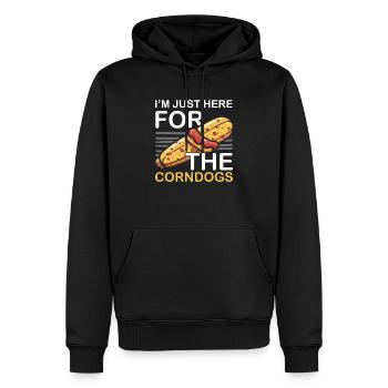 Corn Dog Lover Hot Dog Corndog Saucisse Hotdog - Sweat à capuche Premium bio Homme - noir - Devant - Nico (187cm)