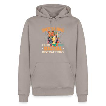 Digital Detox Handy Fasten Go Offline - Männer Premium Bio Hoodie - Taupe - Vorne - Nico (187cm)
