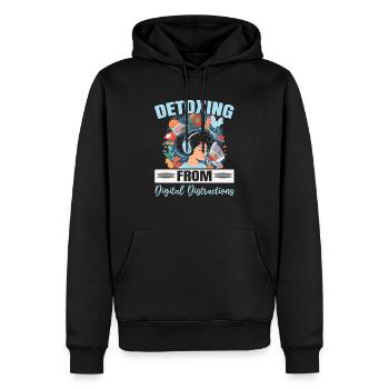 Digital Detox Handy Fasten Go Offline - Männer Premium Bio Hoodie - Schwarz - Vorne - Nico (187cm)