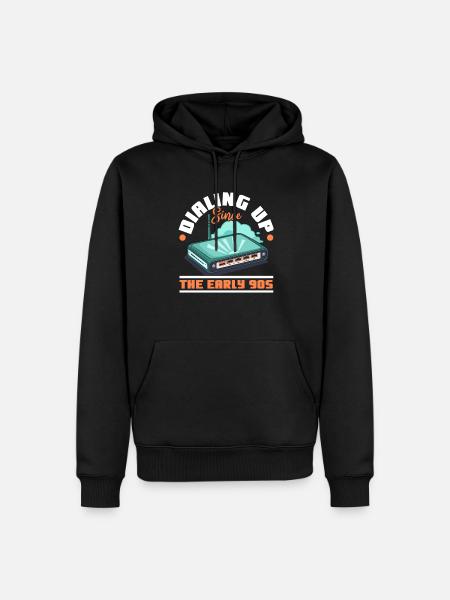 DFÜ-Internetverbindung 90er Computerwitze - Männer Premium Bio Hoodie - Schwarz