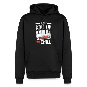 DFÜ-Internetverbindung 90er Computerwitze - Männer Premium Bio Hoodie - Schwarz - Vorne - Nico (187cm)
