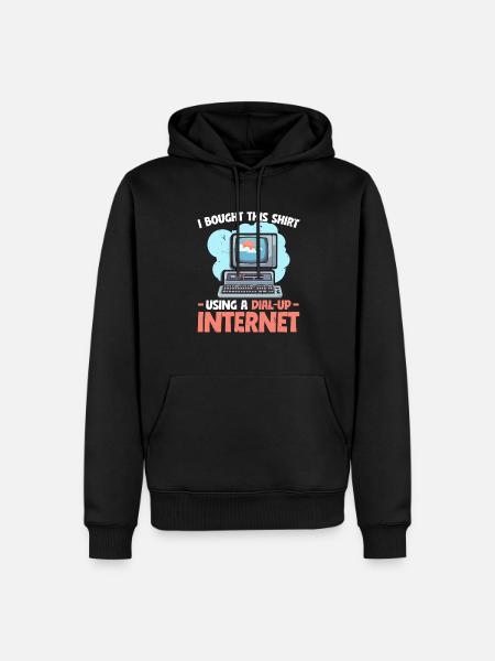 DFÜ-Internetverbindung 90er Computerwitze - Männer Premium Bio Hoodie - Schwarz