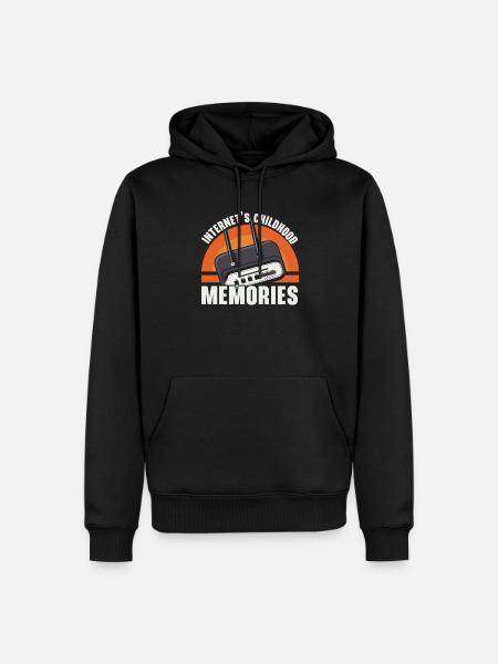 DFÜ-Internetverbindung 90er Computerwitze - Männer Premium Bio Hoodie - Schwarz