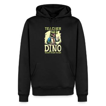 Professeur de paléontologie des dinosaures Enseignement Dino - Sweat à capuche Premium bio Homme - noir - Devant - Nico (187cm)