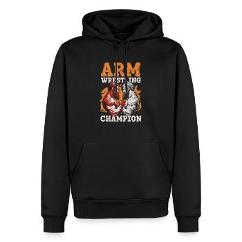 Arm Wrestling Trainer Arm Wrestler Wrist Wrestler - Men’s Premium Organic Hoodie - black - Front - Nico (187cm)
