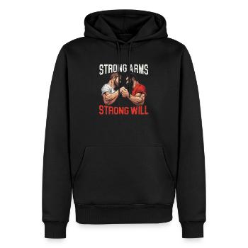 Arm Wrestling Trainer Arm Wrestler Wrist Wrestler - Sweat à capuche Premium bio Homme - noir - Devant - Nico (187cm)