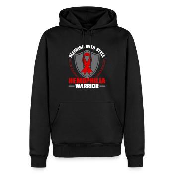 Hemophilie Warrior Disorder Sensibilisation à l’hémophilie - Sweat à capuche Premium bio Homme - noir - Devant - Nico (187cm)