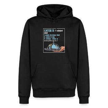 Service traiteur Restauration Chef serveur - Sweat à capuche Premium bio Homme - noir - Devant - Nico (187cm)