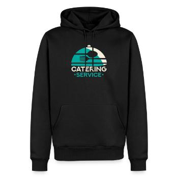Service traiteur Traiteur Chef cuisinier Serveur - Sweat à capuche Premium bio Homme - noir - Devant - Nico (187cm)