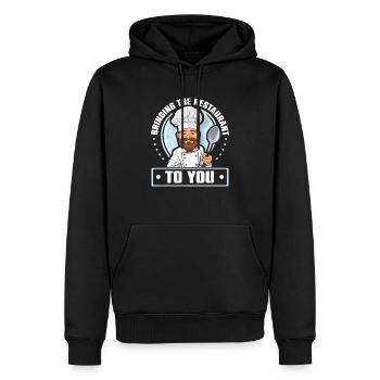 Service traiteur Restauration Chef serveur - Sweat à capuche Premium bio Homme - noir - Devant - Nico (187cm)