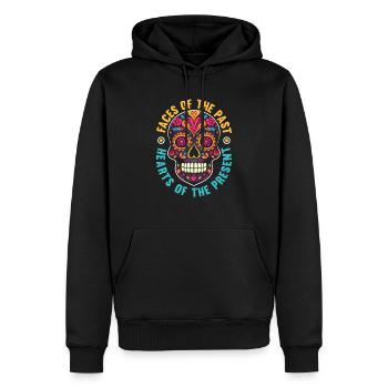 Dia De Los Muertos Sugar Skull Mexican Holiday - Men’s Premium Organic Hoodie - black - Front - Nico (187cm)