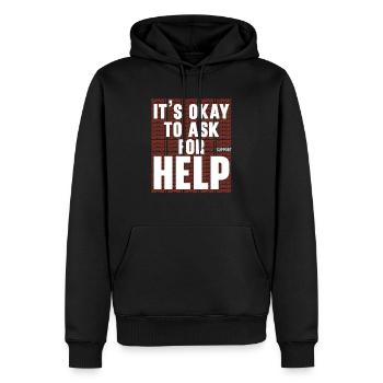 Tag der Einheit, Anti-Mobbing, Mobbing-Prävention, Freundlichkeit - Männer Premium Bio Hoodie - Schwarz - Vorne - Nico (187cm)