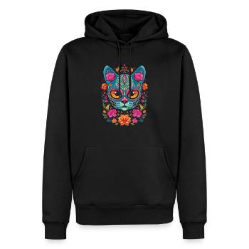 Dia de los Muertos Sugar Skull Mexikanischer Feiertag - Männer Premium Bio Hoodie - Schwarz - Vorne - Nico (187cm)