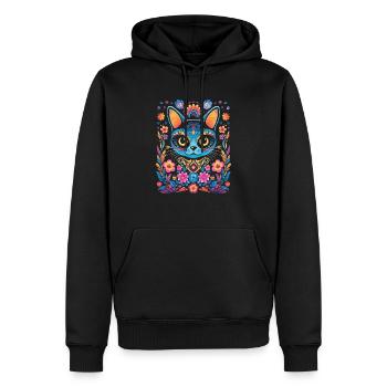 Dia De Los Muertos Sugar Skull Mexican Holiday - Men’s Premium Organic Hoodie - black - Front - Nico (187cm)