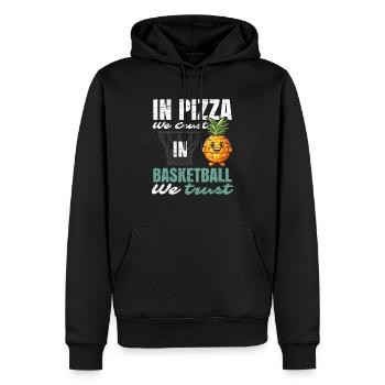 Ananas Basketball Tropische Frucht Sommer Sport - Männer Premium Bio Hoodie - Schwarz - Vorne - Nico (187cm)