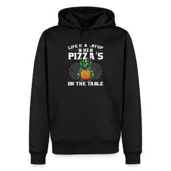 Ananas Basketball Fruits tropicaux Sport d’été - Sweat à capuche Premium bio Homme - noir - Devant - Nico (187cm)