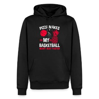 Ananas Basketball Tropische Frucht Sommer Sport - Männer Premium Bio Hoodie - Schwarz - Vorne - Nico (187cm)