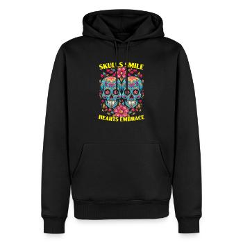 Dia De Los Muertos Sugar Skull Mexican Holiday - Men’s Premium Organic Hoodie - black - Front - Nico (187cm)