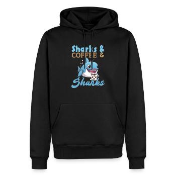 Kaffeehai-Liebhaber Meeresbiologie Koffein-Trinker - Männer Premium Bio Hoodie - Schwarz - Vorne - Nico (187cm)