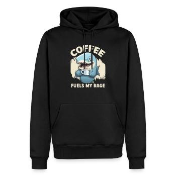 Kaffeehai-Liebhaber Meeresbiologie Koffein-Trinker - Männer Premium Bio Hoodie - Schwarz - Vorne - Nico (187cm)