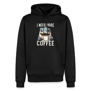 Kaffeehai-Liebhaber Meeresbiologie Koffein-Trinker - Männer Premium Bio Hoodie - Schwarz - Vorne - Nico (187cm)