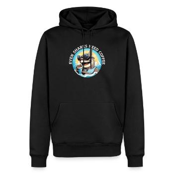 Kaffeehai-Liebhaber Meeresbiologie Koffein-Trinker - Männer Premium Bio Hoodie - Schwarz - Vorne - Nico (187cm)