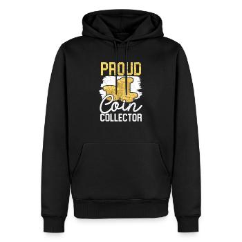 Coin Collector Numismatist Coin Collecting - Men’s Premium Organic Hoodie - black - Front - Nico (187cm)