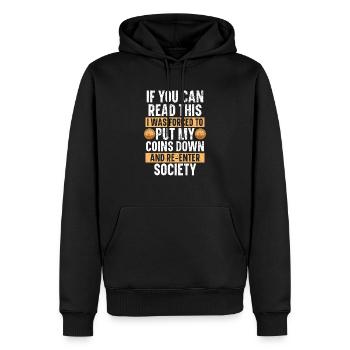 Coin Collector Numismatist Coin Collecting - Men’s Premium Organic Hoodie - black - Front - Nico (187cm)
