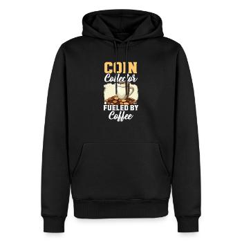 Coin Collector Numismatist Coin Collecting - Men’s Premium Organic Hoodie - black - Front - Nico (187cm)