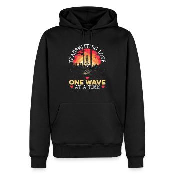 Amateurfunker Morsecode Radioaktivität - Männer Premium Bio Hoodie - Schwarz - Vorne - Nico (187cm)
