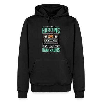 Ham Radio Operator Morse Code Radioactivity - Men’s Premium Organic Hoodie - black - Front - Nico (187cm)
