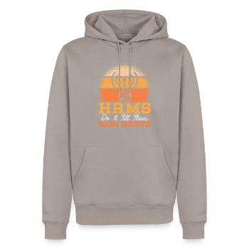 Amateurfunker Morsecode Radioaktivität - Männer Premium Bio Hoodie - Taupe - Vorne - Nico (187cm)