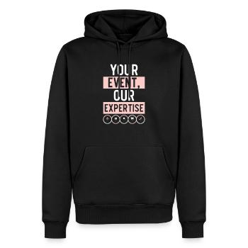 Planificateur d’événements Coordonnatrice de l’emploi Planification d’événements - Sweat à capuche Premium bio Homme - noir - Devant - Nico (187cm)