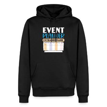 Planificateur d’événements Coordonnatrice de l’emploi Planification d’événements - Sweat à capuche Premium bio Homme - noir - Devant - Nico (187cm)