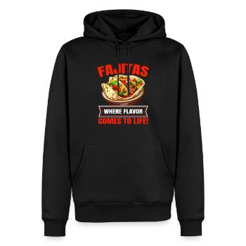Fajita Tex-mex Cuisine Nourriture Foodie Texas Mexicain - Sweat à capuche Premium bio Homme - noir - Devant - Nico (187cm)