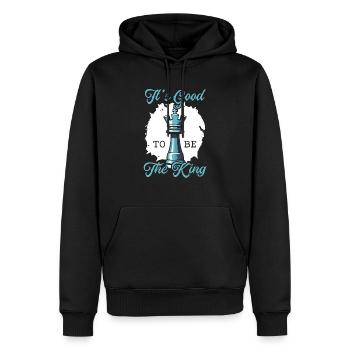 Schachbrettspiel Schachmatt Strategie Schachspieler - Männer Premium Bio Hoodie - Schwarz - Vorne - Nico (187cm)