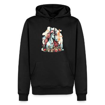 Schachbrettspiel Schachmatt Strategie Schachspieler - Männer Premium Bio Hoodie - Schwarz - Vorne - Nico (187cm)