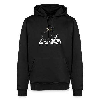 Schachbrettspiel Schachmatt Strategie Schachspieler - Männer Premium Bio Hoodie - Schwarz - Vorne - Nico (187cm)