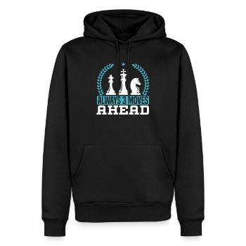 Schachbrettspiel Schachmatt Strategie Schachspieler - Männer Premium Bio Hoodie - Schwarz - Vorne - Nico (187cm)