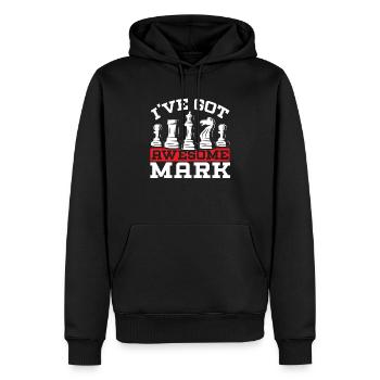 Schachbrettspiel Schachmatt Strategie Schachspieler - Männer Premium Bio Hoodie - Schwarz - Vorne - Nico (187cm)