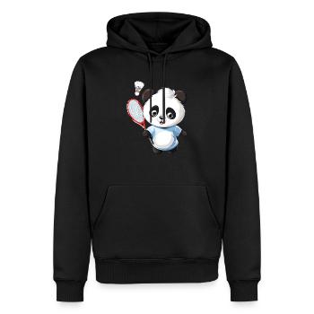 Federball Badmintonspieler Smash Racket Sport - Männer Premium Bio Hoodie - Schwarz - Vorne - Nico (187cm)