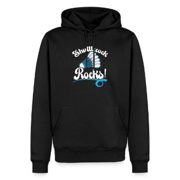 Federball Badmintonspieler Smash Racket Sport - Männer Premium Bio Hoodie - Schwarz - Vorne - Nico (187cm)