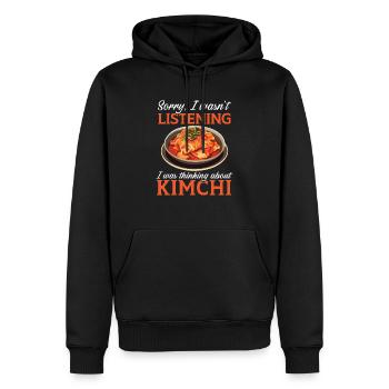 Kimchi Lover Cuisine coréenne Nourriture épicée Corée du Sud - Sweat à capuche Premium bio Homme - noir - Devant - Nico (187cm)