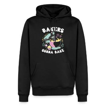 Bäcker Bäckerei Kuchen Brot Muffin Gebäck Lebensmittel Backen - Männer Premium Bio Hoodie - Schwarz - Vorne - Nico (187cm)