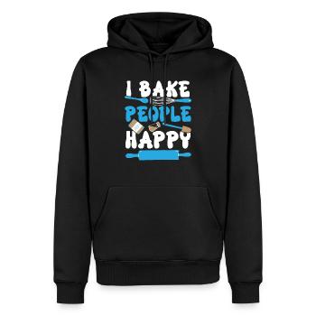 Bäcker Bäckerei Kuchen Brot Muffin Gebäck Lebensmittel Backen - Männer Premium Bio Hoodie - Schwarz - Vorne - Nico (187cm)