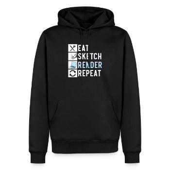 3d Animator Animate Key Frames Rendering Animation - Sweat à capuche Premium bio Homme - noir - Devant - Nico (187cm)