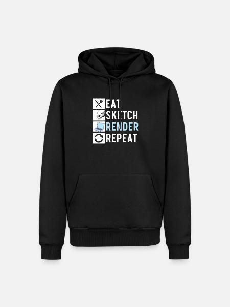 3D-Animator Animieren von Keyframes, Rendern von Animationen - Männer Premium Bio Hoodie - Schwarz